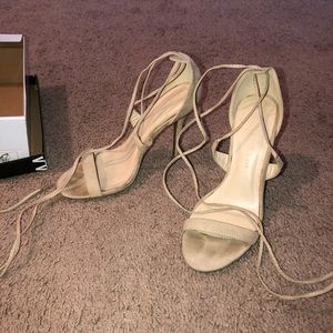 Tan wrap heels